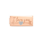 Nomination COMPOSABLE GLAM DOUBLE SYMBOLE Element aus Edelstahl, mit Emaille verziert, rosegold PVD-beschichtet (03_(I love you))